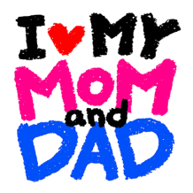Ciuccio \"I love mom and dad\": il compagno perfetto per il tuo bebè, dolce e colorato, per esprimere amore e gioia!