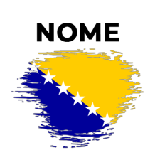 Bandiera effetto pennellata Bosnia ed Erzegovina, perfetta per personalizzare accessori per neonati. Scopri di più su ciuccio-ba