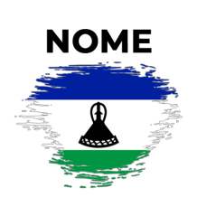 Bandiera effetto pennello Lesotho, ideale per accessori e articoli per neonati su ciuccio-bambini.com.