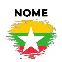 Bandiera effetto pennello Myanmar, perfetta per decorare accessori per neonati con uno stile unico e colorato. Visita ciuccio-ba
