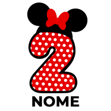 Minnie Numero 2 in rosso con pois bianchi e fiocco rosso, perfetta per i tuoi piccoli. Scopri su ciuccio-bambini.com!