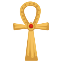 Croce copta egiziana in oro con rustone, simbolo di vita e protezione, perfetta per i tuoi piccoli. Scopri di più su ciuccio-bam