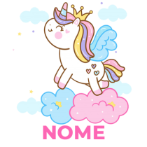 Unicorno con corona sulla nuvola, perfetto per rendere magico il mondo del tuo bebè. Scopri di più su ciuccio-bambini.com.