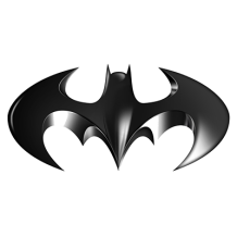Logo di Batman nero, perfetto per accessori e vestiti da bebè. Scopri di più su ciuccio-bambini.com!